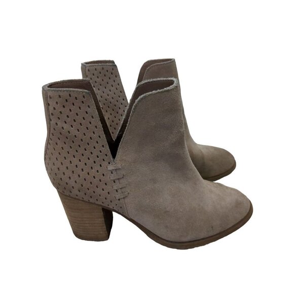 Steve Madden Womens 8 Ankle Boot Slip On Heel Suede Leather Tan - Picture 4 of 9